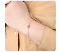 Gold Plated Plain Silver Bracelet BRS-213-GP